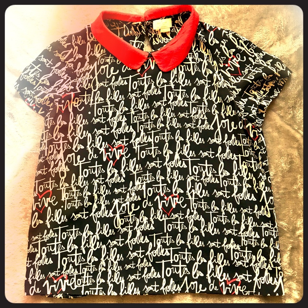 Kate Spade Toutes Les Filles Print Blouse
